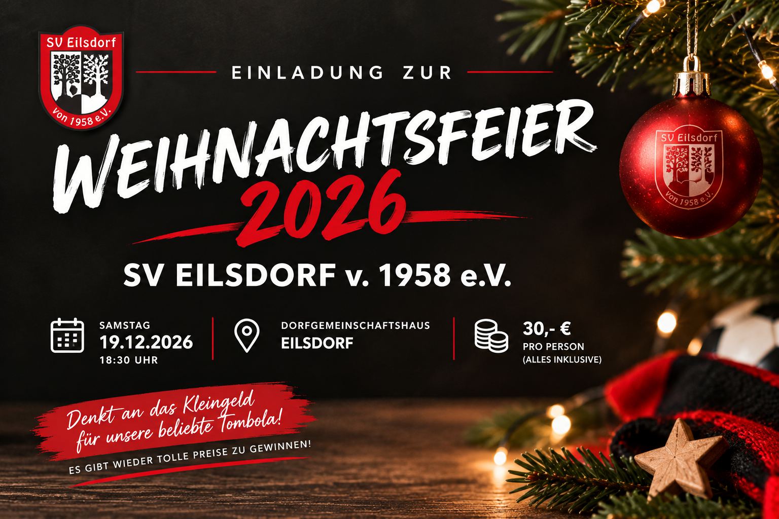 EINLADUNG ZUR WEIHNACHTSFEIER 2026